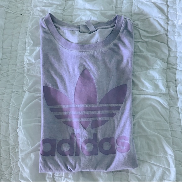 adidas Tops - Purple Adidas Trefoil Tee